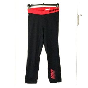 Nike Pro Spandex Athletic Capri - Black/Red
